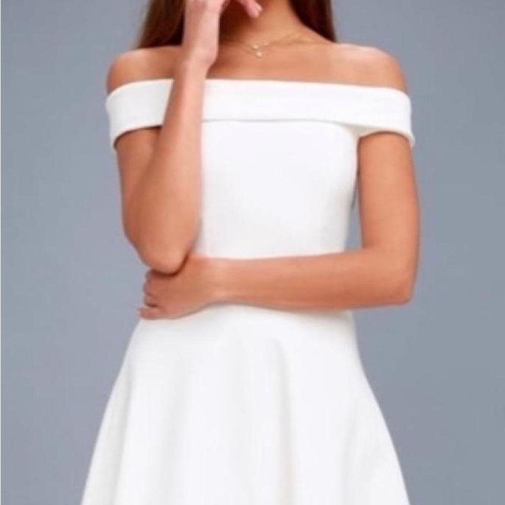 Elegant Off-Shoulder White Dress